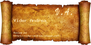 Vider Andrea névjegykártya