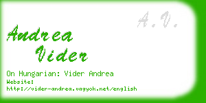 andrea vider business card